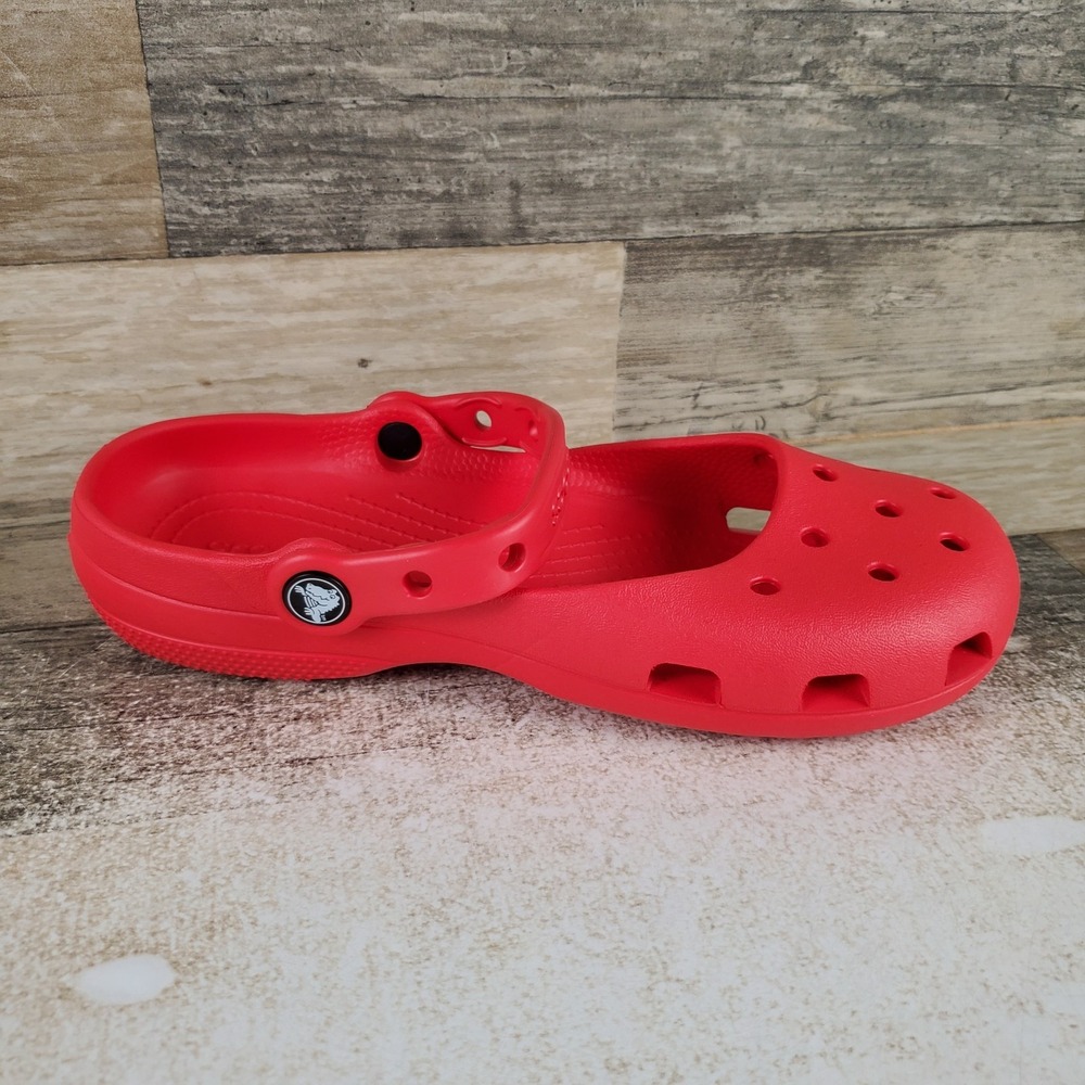 Crocs Classic Womens Ballet Shoes Sz 6 M Flame Round Toe Pivotable Heel Strap